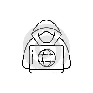 Hacker olor line icon. Pictogram for web page, mobile app, promo photo