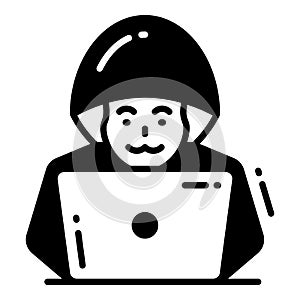 hacker, Protection and security vector icons set cyber computer network business data technology