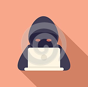 Hacker report icon flat vector. Virus error