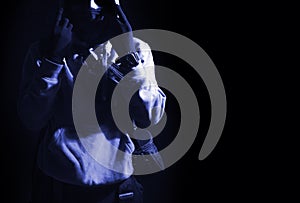 hacker robbery terrorist with virus computer attack to server network system online