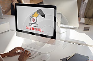 Hacker Spyware Cybercrime Phishing Fraud Concept photo