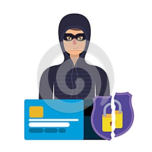 Hacker stealing information avatar character