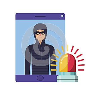 Hacker stealing information avatar character