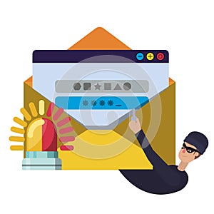 Hacker stealing information avatar character