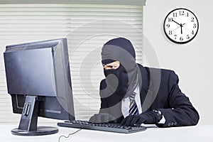 Hacker steals data on computer
