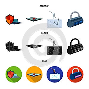 Hacker, system, connection .Hackers and hacking set collection icons in cartoon,black,flat style vector symbol stock