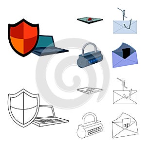 Hacker, system, connection .Hackers and hacking set collection icons in cartoon,outline style vector symbol stock