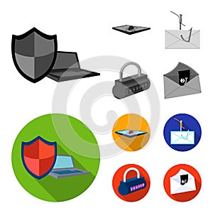 Hacker, system, connection .Hackers and hacking set collection icons in monochrome,flat style vector symbol stock