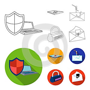 Hacker, system, connection .Hackers and hacking set collection icons in outline,flat style vector symbol stock