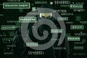 Hacker taking password from modern interface