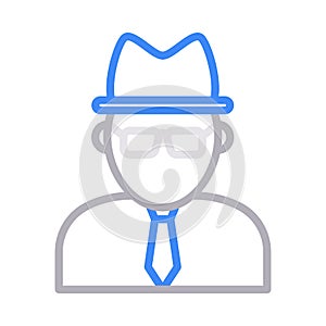 Hacker thin line color vector icon