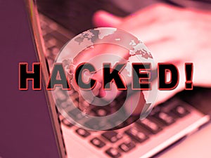 Hacker Typing Hacked Data Alert 3d Illustration