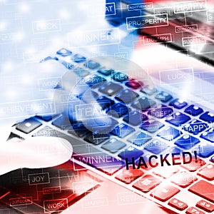 Hacker Typing Hacked Data Alert 3d Illustration