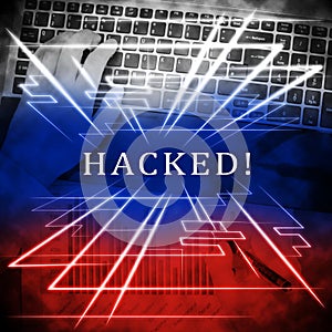 Hacker Typing Hacked Data Alert 3d Illustration