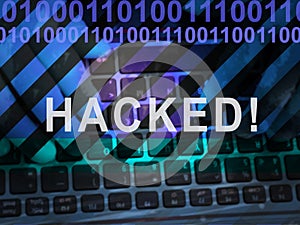 Hacker Typing Hacked Data Alert 3d Illustration