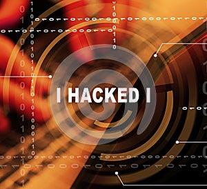 Hacker Typing Hacked Data Alert 3d Illustration