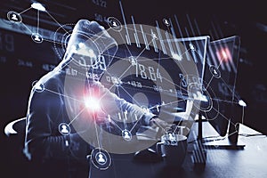 Hacker using computer