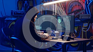 Hacker using computer to target vulnerable unpatched connections