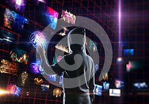 Cloud computing and criminal concept