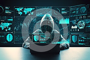 Hacker using interface