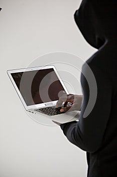 Hacker using a laptop