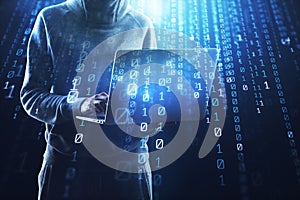 Hacking, computing and phishing concept