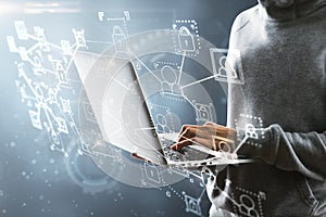 Hacking and criminal concept