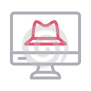 Hacker thin color line vector icon
