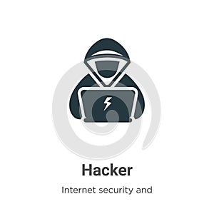 Hacker vector icon on white background. Flat vector hacker icon symbol sign from modern internet security and networking