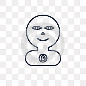 Hacker vector icon isolated on transparent background, linear Ha
