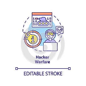 Hacker warfare concept icon photo