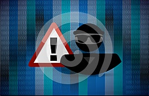 hacker warning. security warning concept