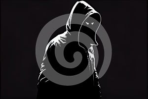 hacker wearing a black hooded jacket. Generative AI, Generative, AI