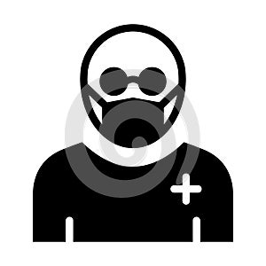 Hacker Wearing mask Vector Icon which can easily modify or edit