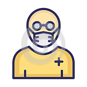 Hacker Wearing mask Vector Icon which can easily modify or edit
