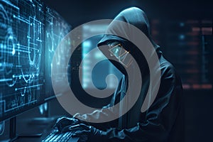 Hacker web cyber war concept. Generative AI