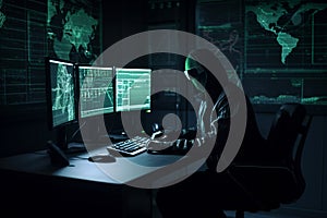 hacker working on computer, AI Generative