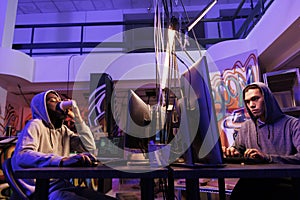 Hackers breaking site, drinking coffee