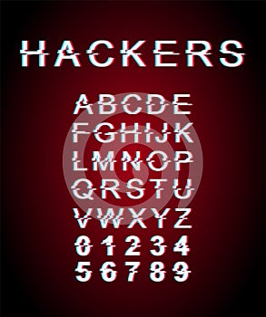 Hackers glitch font template