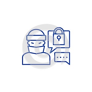 Hacking access system line icon concept. Hacking access system flat  vector symbol, sign, outline illustration.