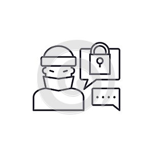 Hacking access system line icon concept. Hacking access system vector linear illustration, symbol, sign