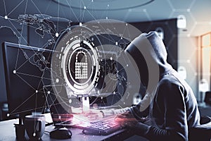 Hacking and antivirus concept