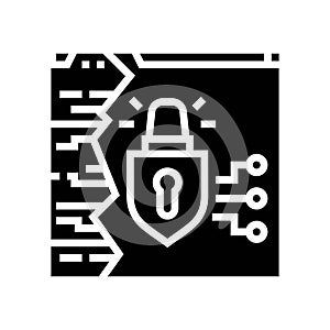hacking attempt cyberbullying glyph icon vector illustration