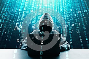 Hacking, computing and data concept