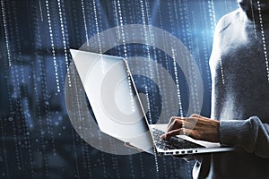 Hacking, computing and software concept