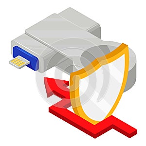 Hacking concept icon, isometric style