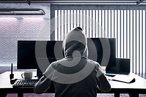 Hacking and criminal concept