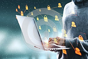 Hacking and criminal concept