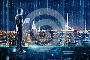 Hacking and criminal concept