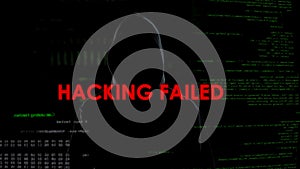 Hacking failed, unsuccessful attempt to steal money, disappointed criminal